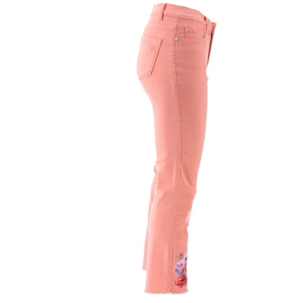 Any 3DG2 at $28 w/$4.99 shipping DIANE GILMAN DISTRESSED FLORAL ANKLE JEANS NWTS - Picture 2 of 10